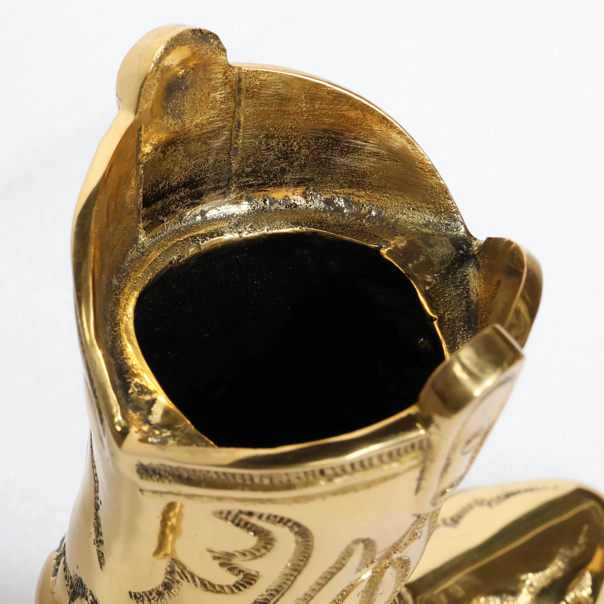 Brass Cowboy Boot Vase - Image 3