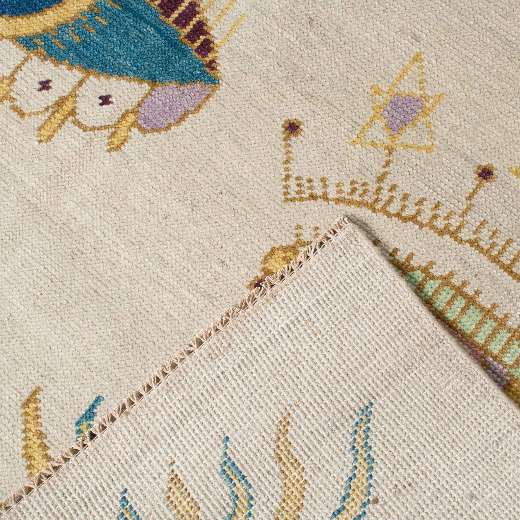Bright Eye Multicolor Turkish Knot Rug - Image 5