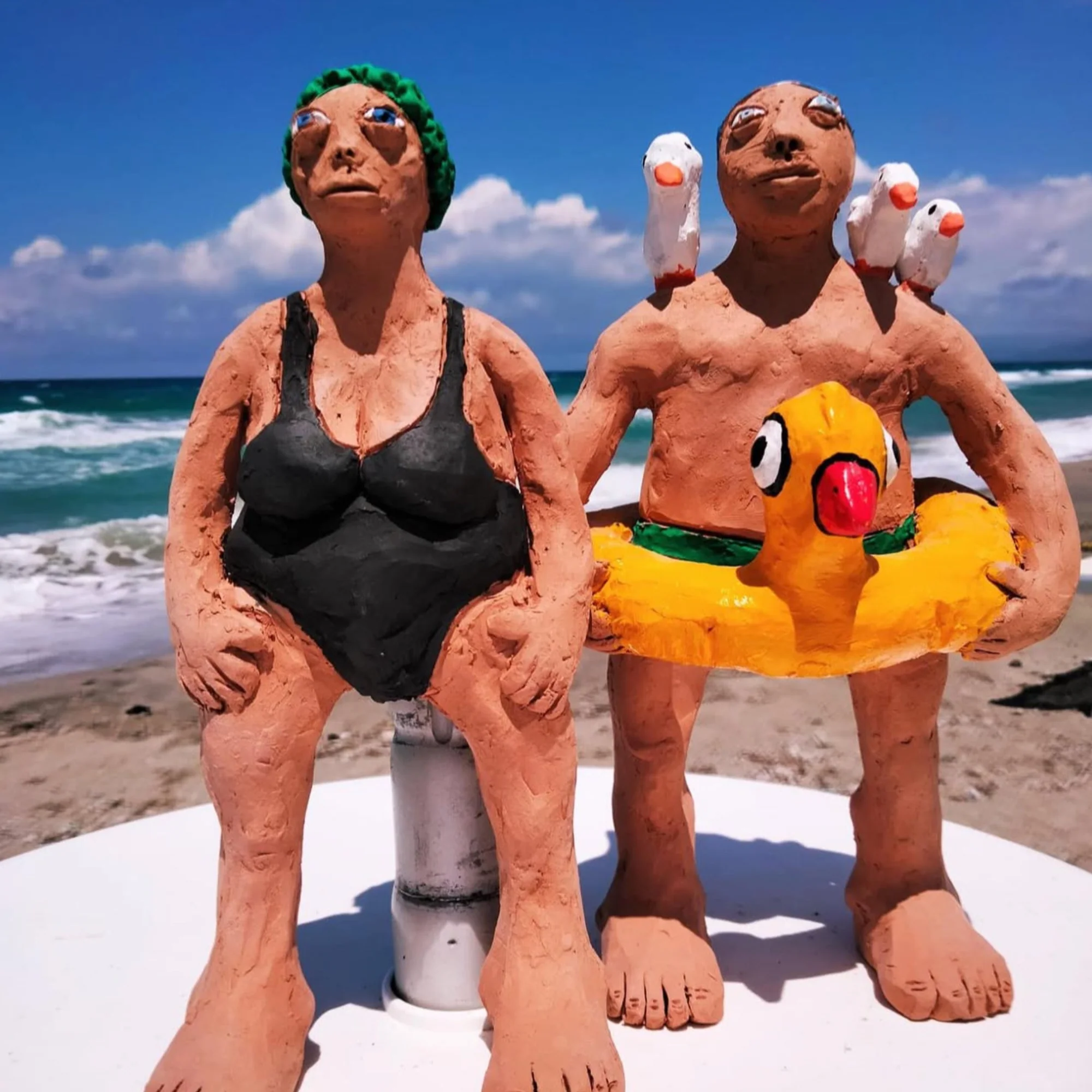 Ceramic Bathing Woman in Terracotta - Image 2