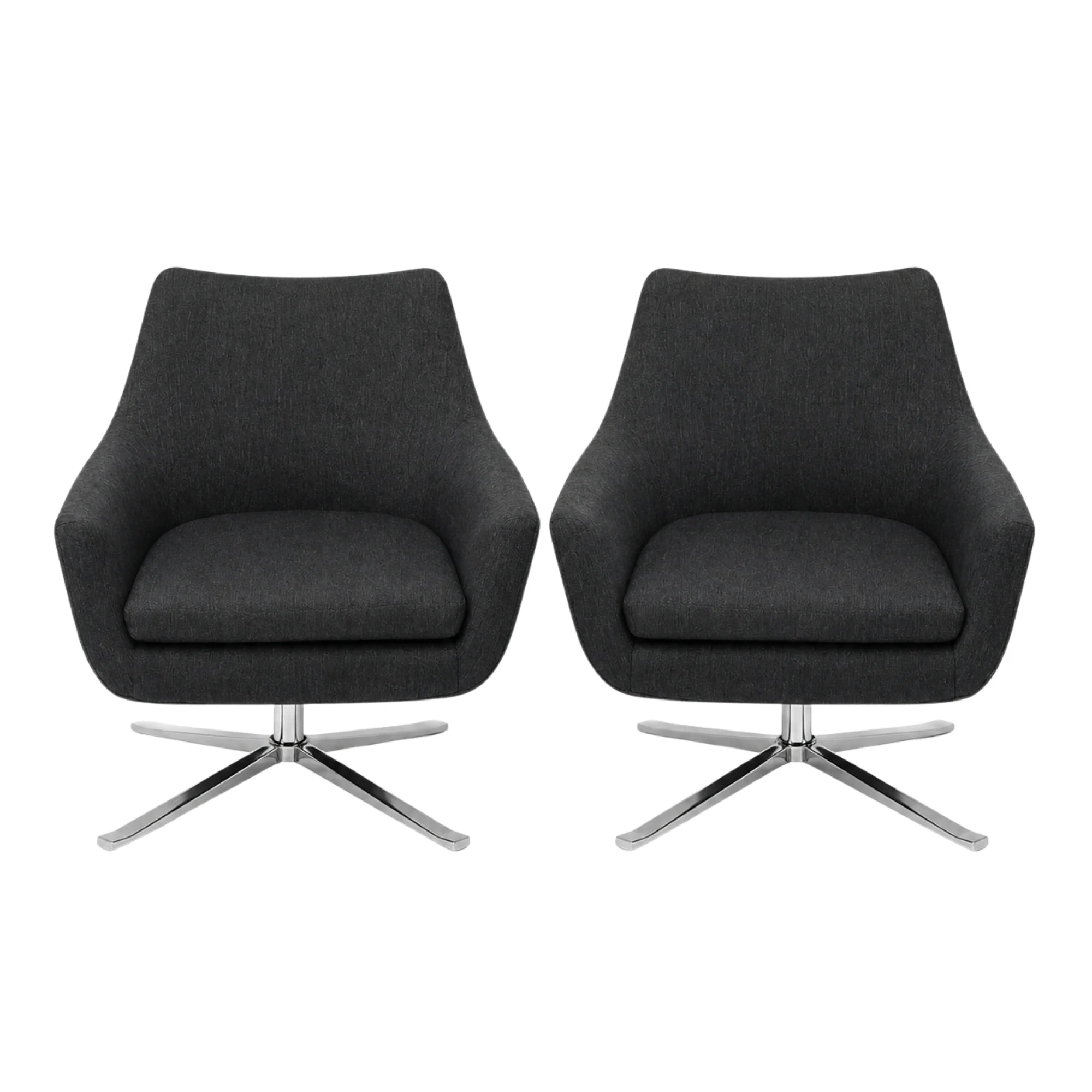 Pair of Chrome Star Base Chairs