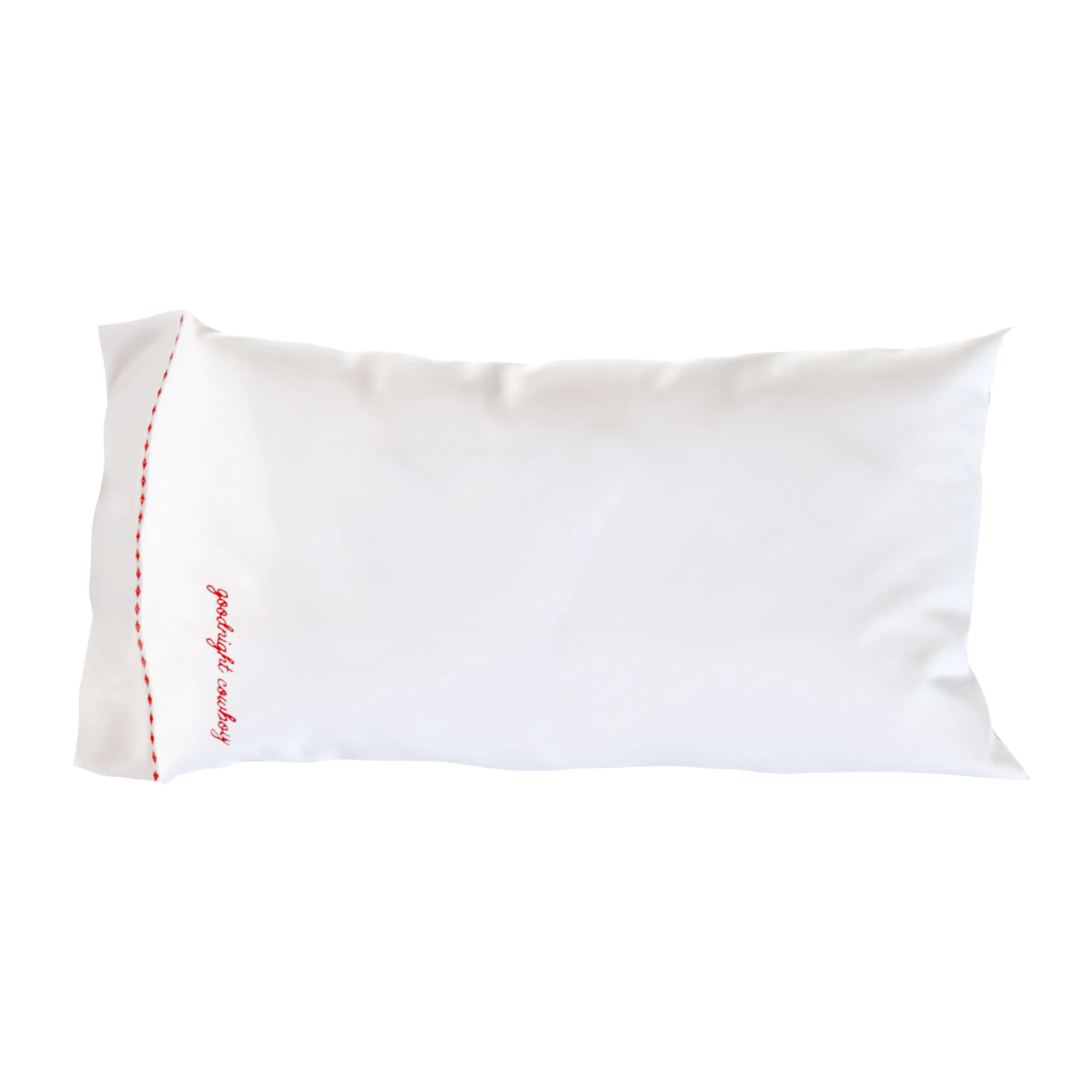 Goodnight Cowboy Pillowcase in Red - Queen
