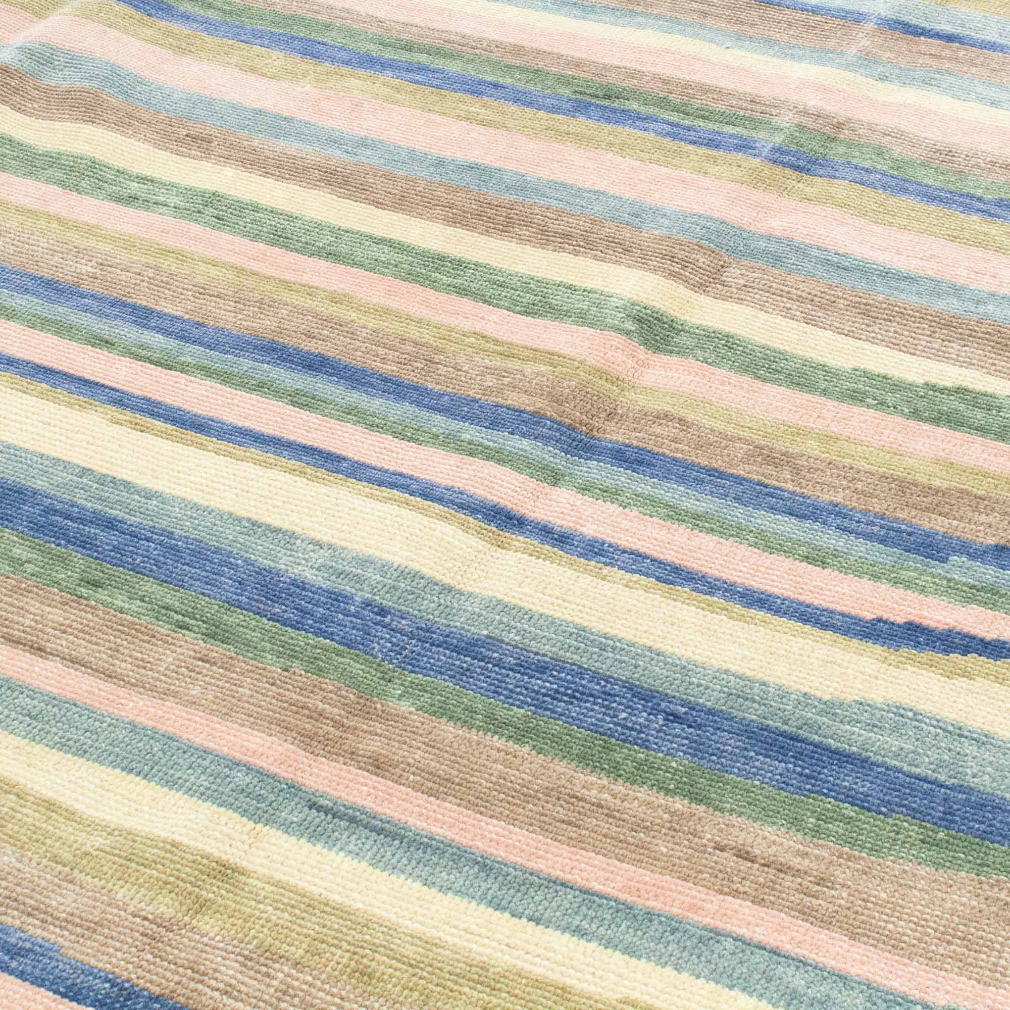 In Stock 3x5 Cornflower Paint Mix Turkish Knot Rug - Image 3