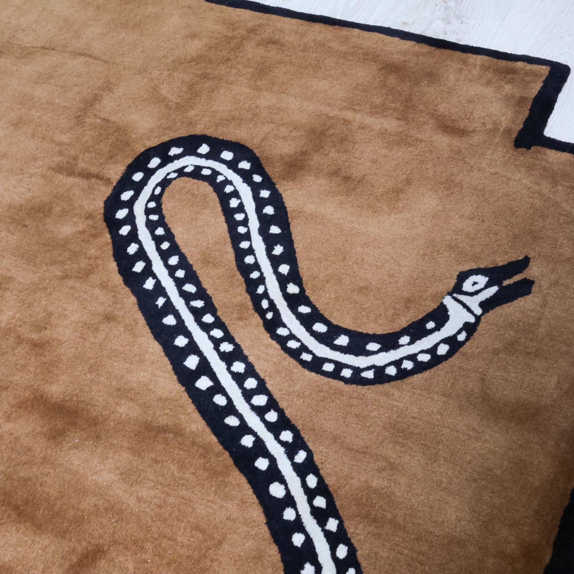 In Stock 9x12 Viper Saddle Tufted Knot Rug - Image 6