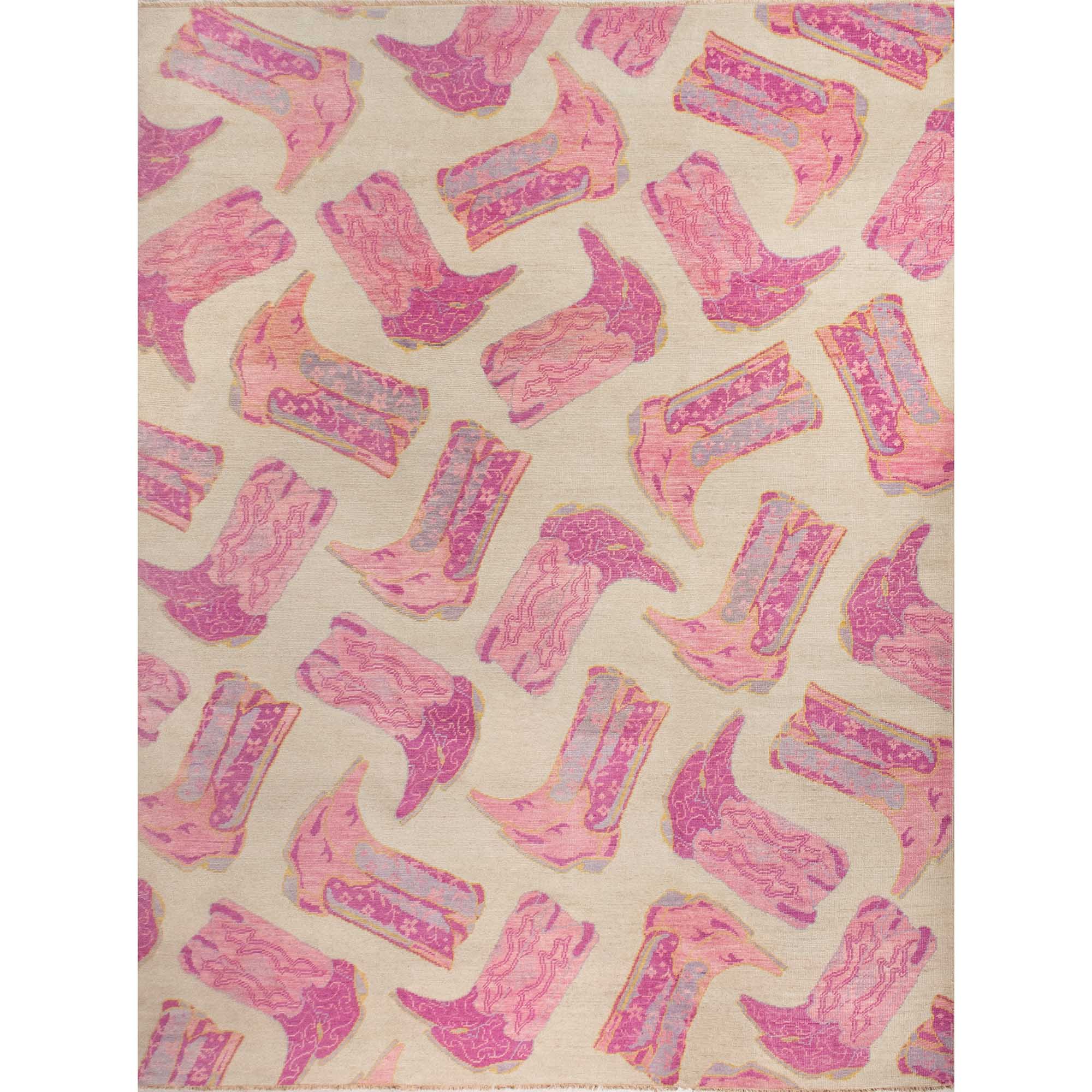 In Stock 4x6 Pink Kicker Turkish Knot Rug