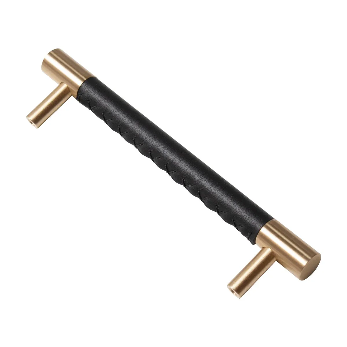 Leather & Brass Handle 5" - Black - Image 3