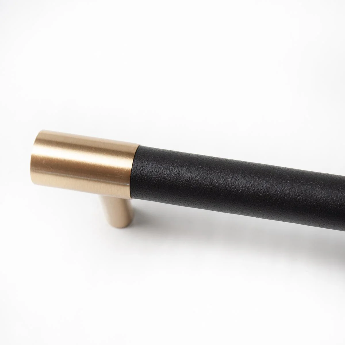 Leather & Brass Handle 5" - Black - Image 4