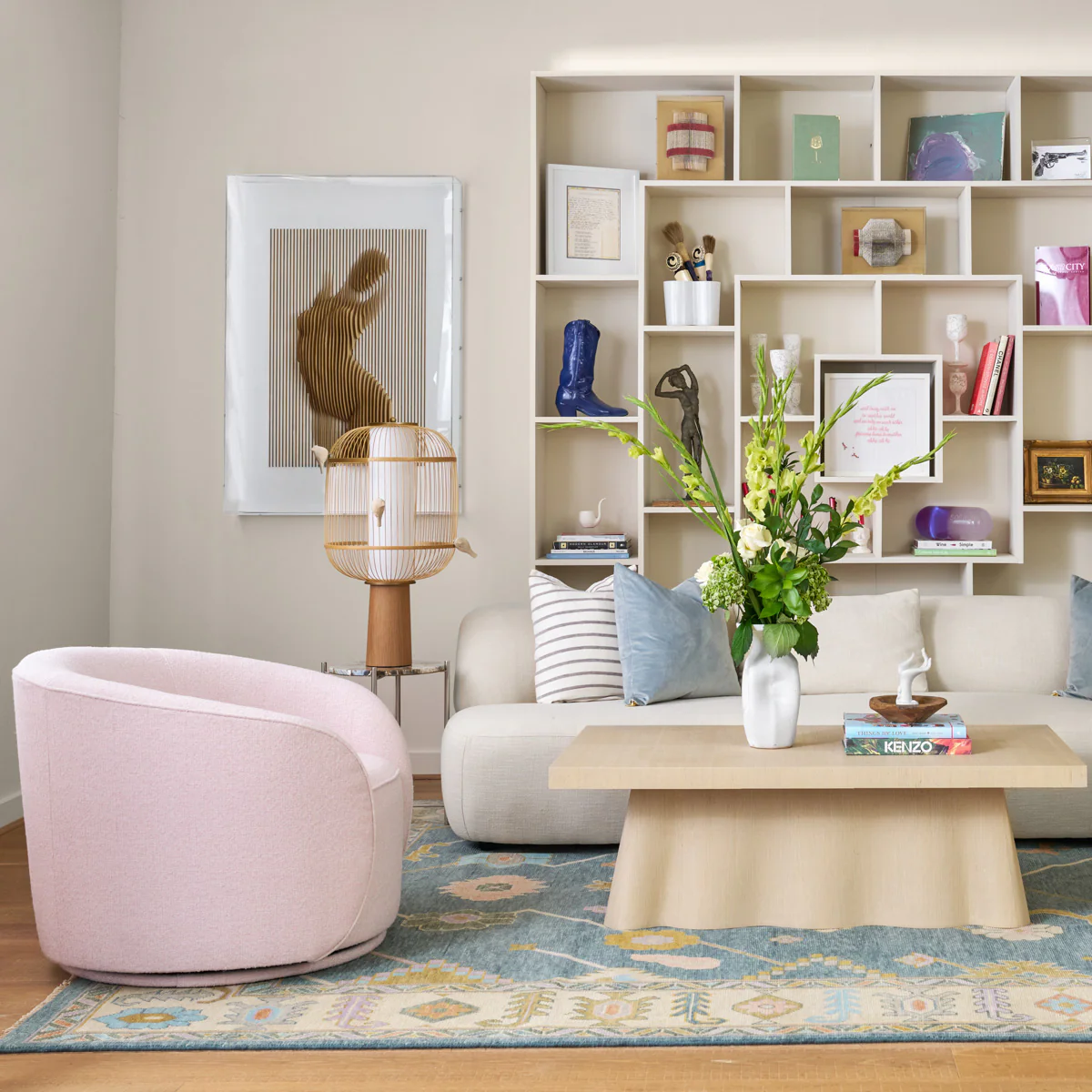 Martita Swivel Chair in Rosewater - Image 2