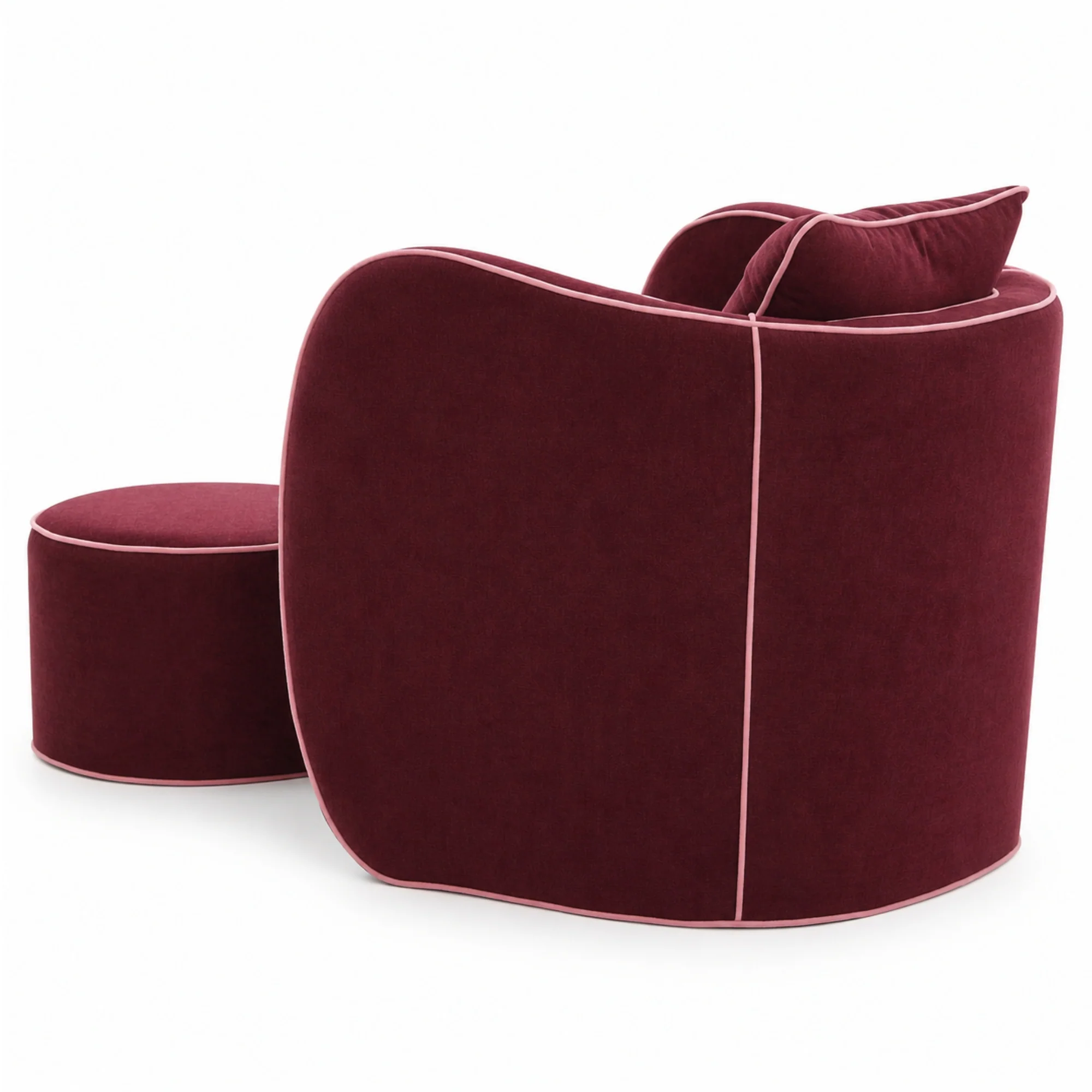 Mod Accent Chair & Ottoman in Wine - Image 5