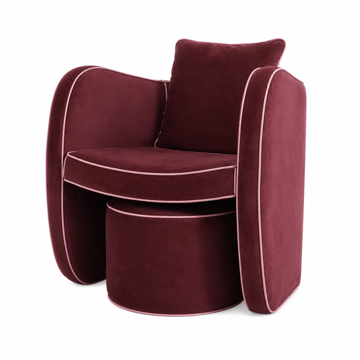 Mod Accent Chair & Ottoman in Wine - Image 6