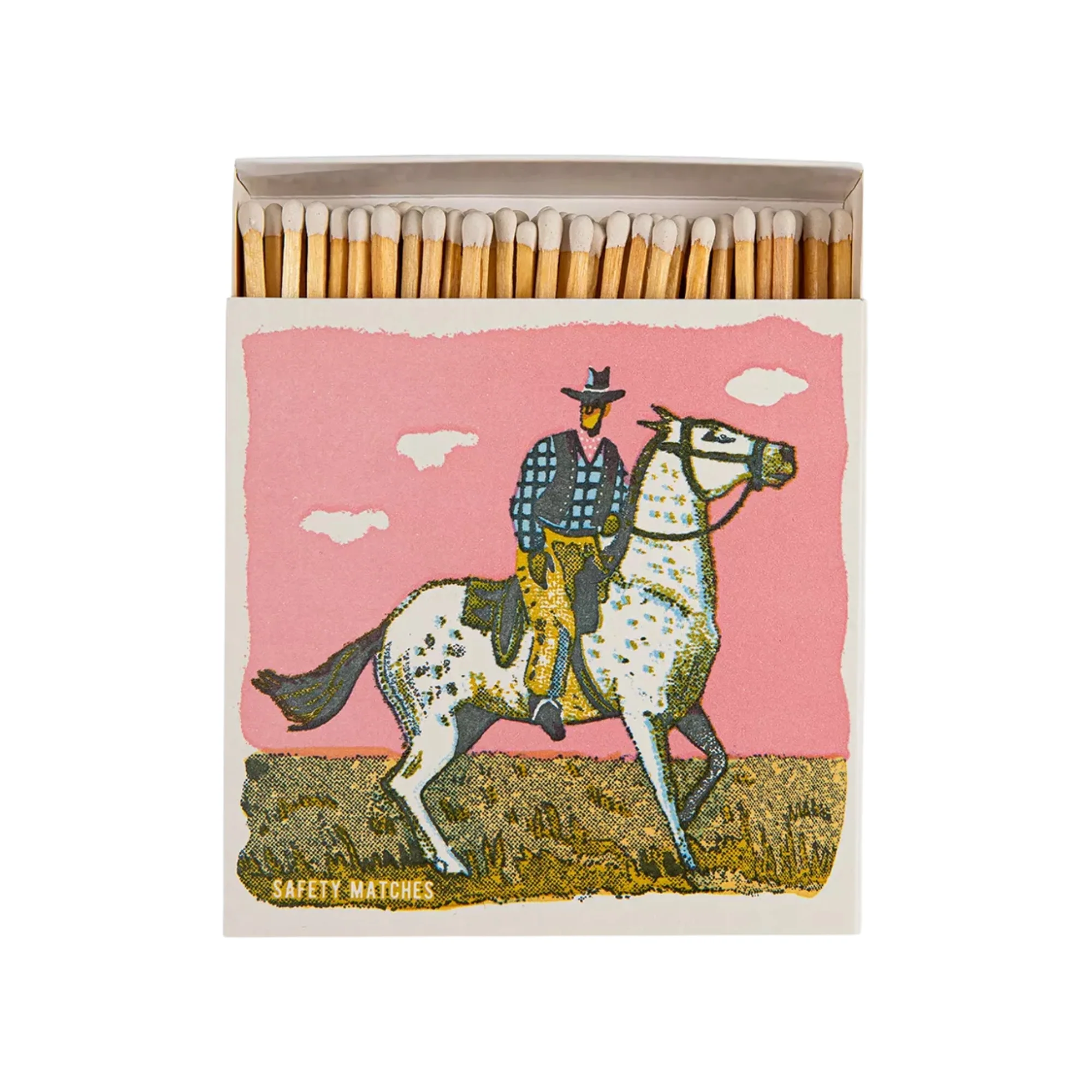 Pink Cowboy Square Safety Matches