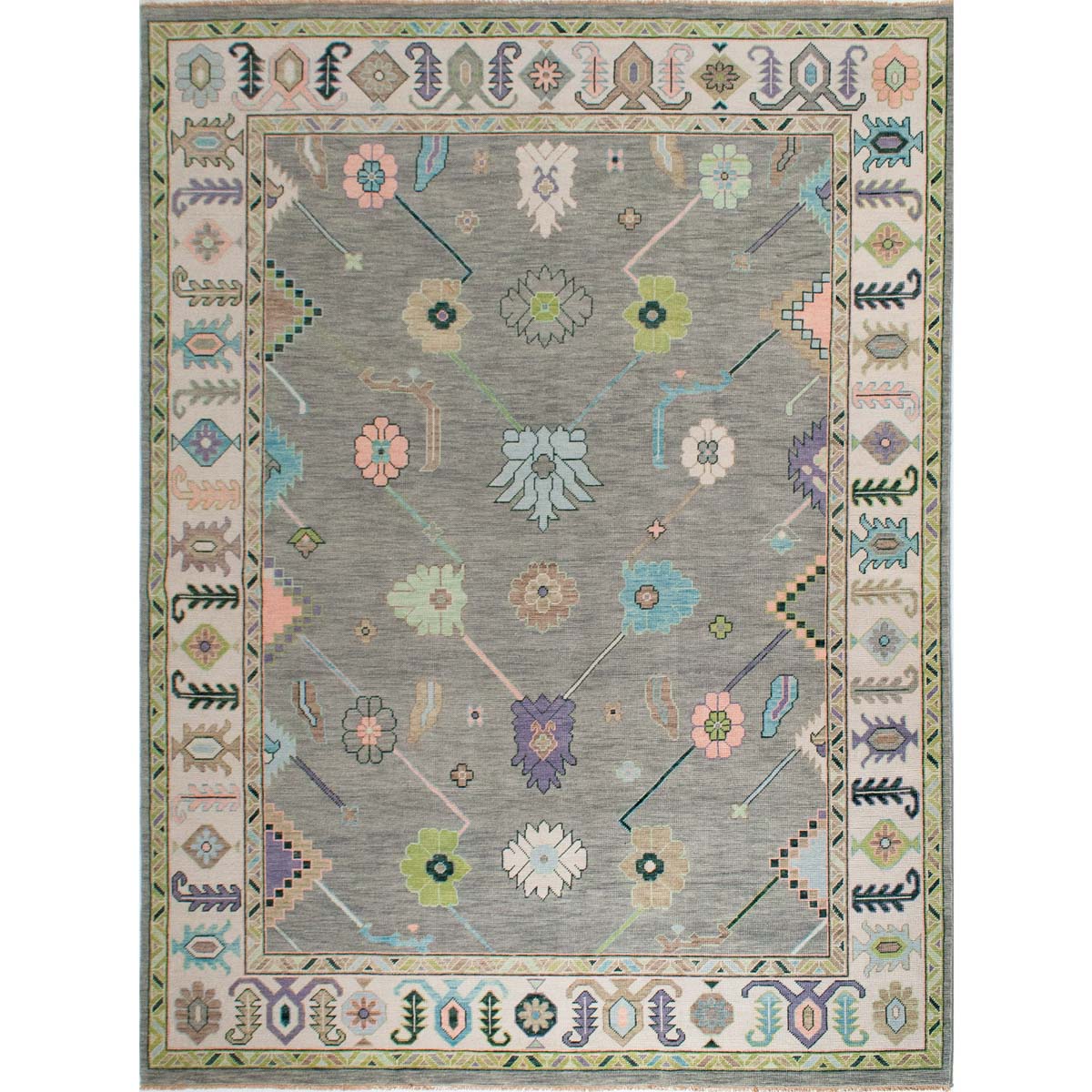 Poppy Pastel Turkish Knot Rug