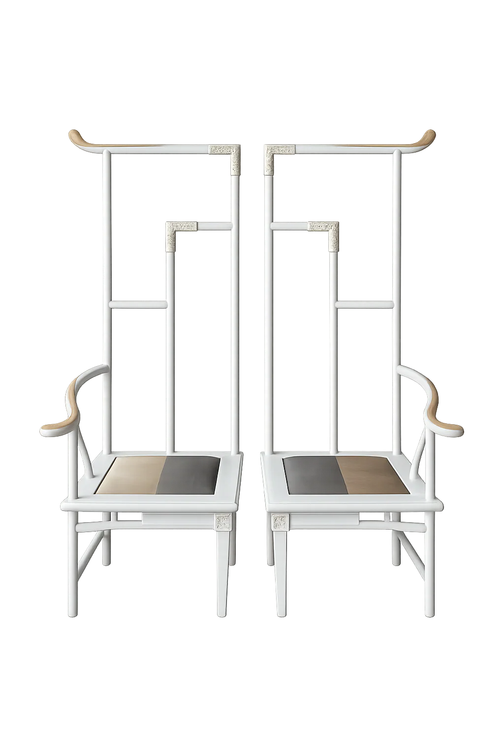 Pair of High Back Ming Chairs