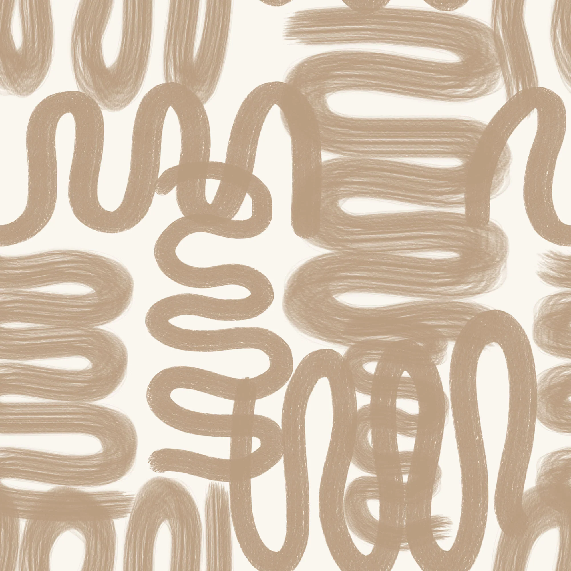 Squiggle Bark on Cream Fabric