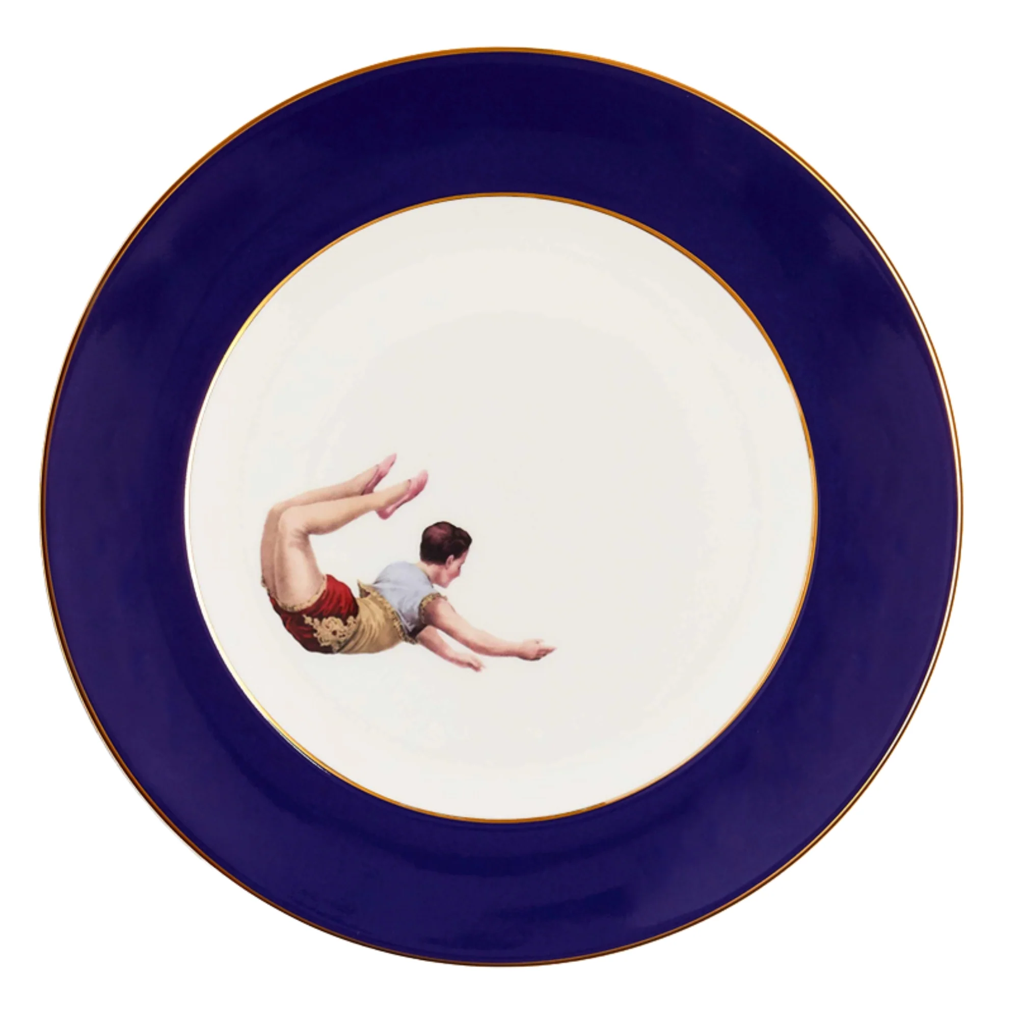 Trapeze Boy Dinner Plate Cobalt Blue