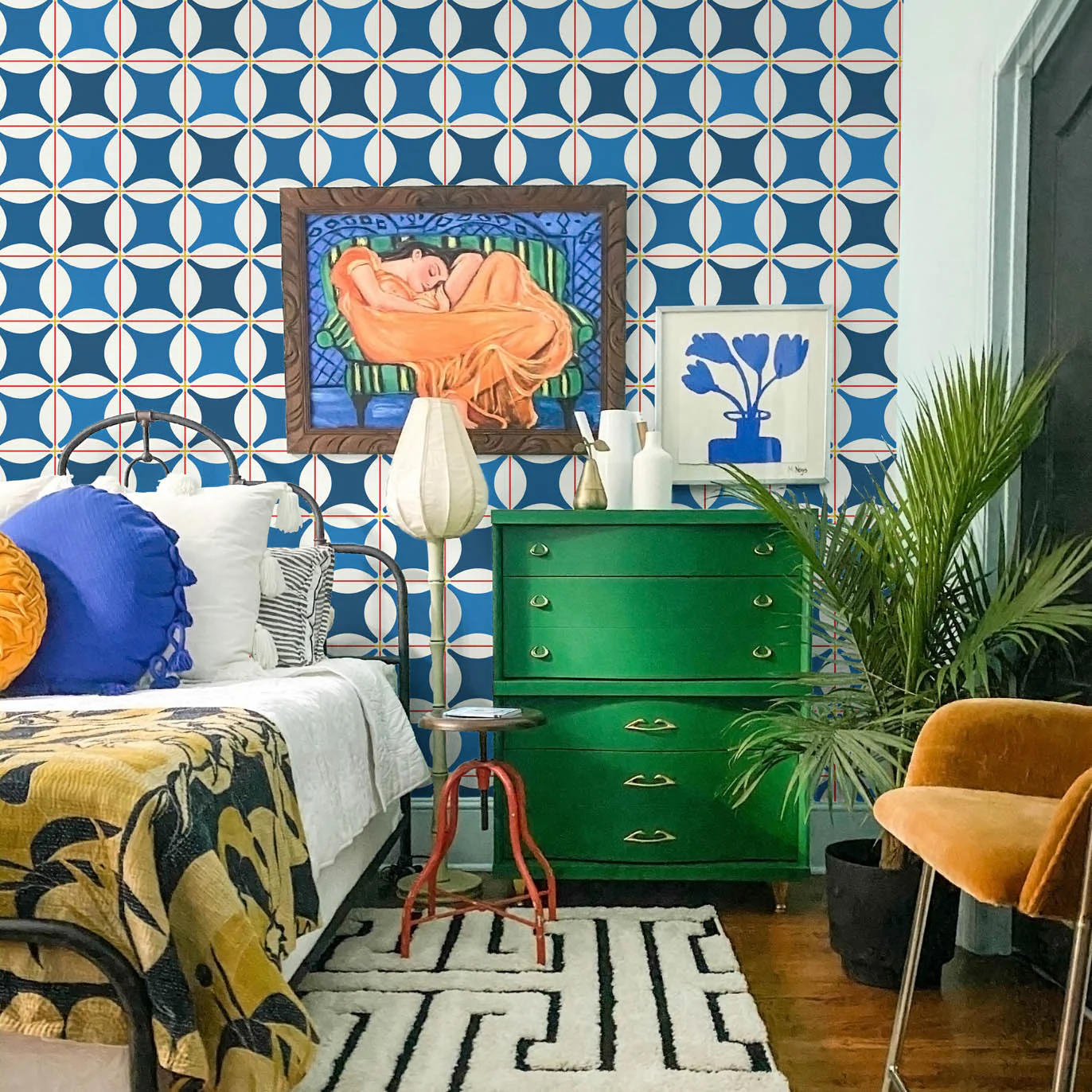 Traveler Tile Wallpaper - Cobalt Blue - Image 2
