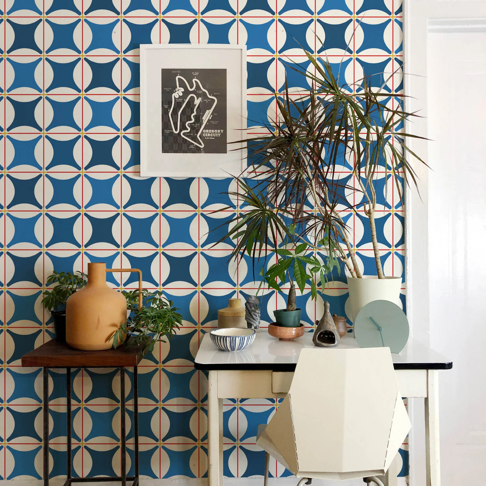Traveler Tile Wallpaper - Cobalt Blue - Image 3