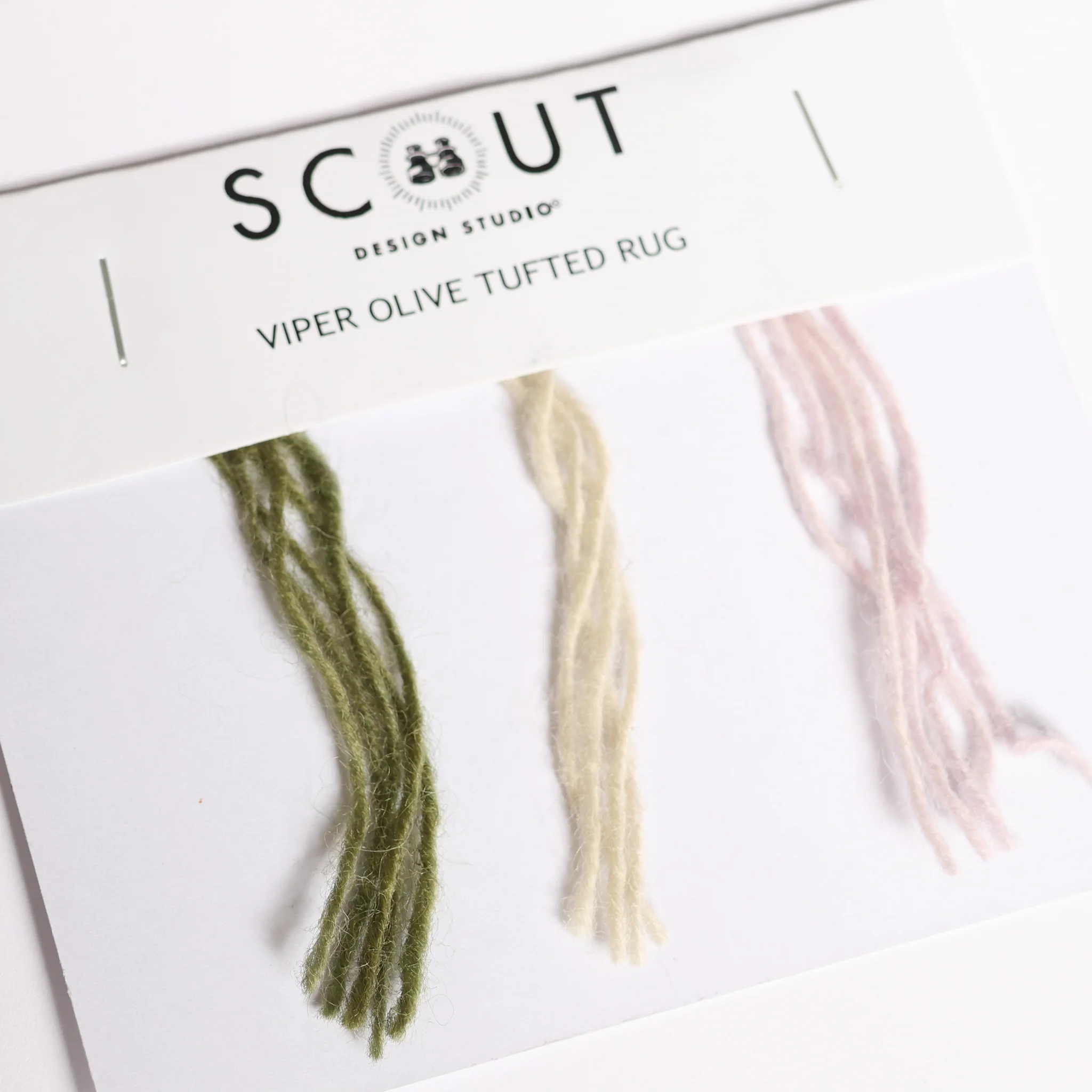 Viper Olive Tufted Rug Thread Sample - Image 2