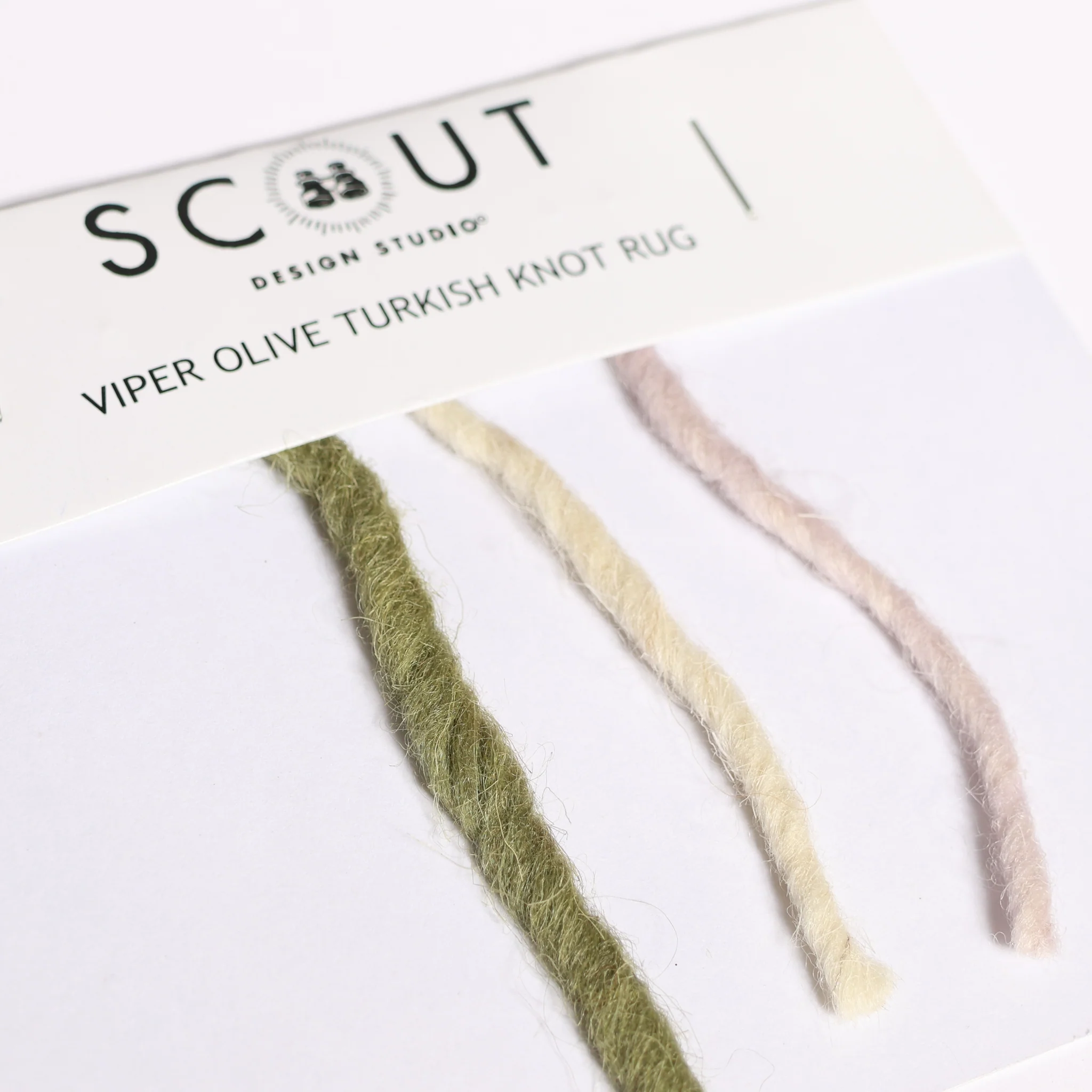 Viper Olive Turkish Knot Rug Thread Sample - Image 2