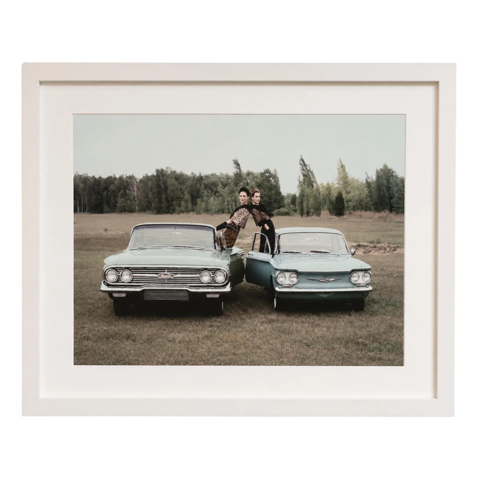 "Two Women Leaning Out of Cars" John Rawlings, 1959